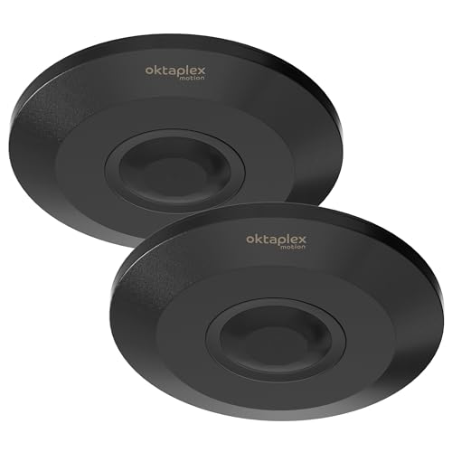 Oktaplex Ina Lot de 2 détecteurs de Mouvement pour Plafond 360 degrés 6 m capteur PIR détecteur de Mouvement pour Plafond Apparent Noir 230 V Compatible LED