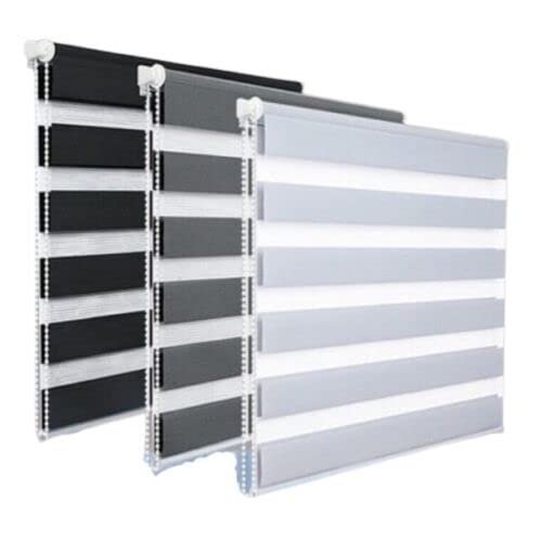 Zebra Vision Window Easy Fit Day & Night Window Roller Blinds Drop (Length) 165 cm -Home & Office (243cm, White)