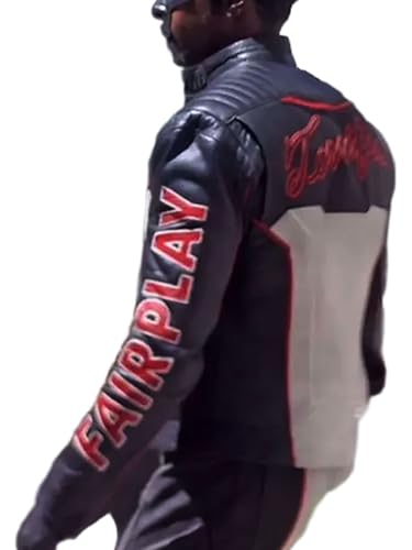 Mister Terific Fair Cosplay Play Leather Jacket - Real Leather Black & White Costume3