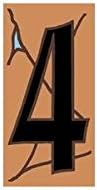 3" x 6" Ceramic Tile Address House Number Terra Cotta #4 FOUR
