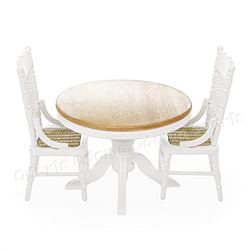 Odoria 1/12 Miniaturas Cozinha Mesa de Jantar e Cadeiras Acessórios Móveis para Casa de Bonecas