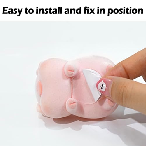 Image of Cute Furry Animal Rear View Mirror Accessories, Car Dashboard Decoration | Soft Texture, Car Interior Accessories, Ornament for Car Screen, Rearview Mirror or Computer Monitor