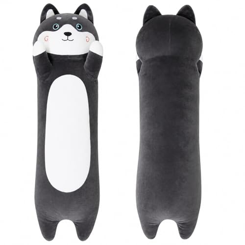 Kashabawangzi 36 Inch Husky Stuffed Animal, Soft Husky Long Dog Body Pillow for Kids Girls Boys, Cute Puppy Plush Pillow, Birthday Gift for Girls, Boys