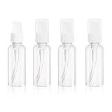4 Pack Spray Bottle 1.69oz/50ml Mini Transparent Travel Pump Bottles Empty Plastic Pump Bottles Dispenser Portable Refillable Container Travel Foamer Bottle for Cleaning Cosmetics Packaging Shampoo