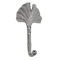 Fenzo Shell Textured Wall Hook, Antique Decorative Style Handcrafted Wall Hooks for Living Room Bedroom Hallways Bathroom Entryway, Vintage Heavy Duty Aluminium Coat Hook (Silver)