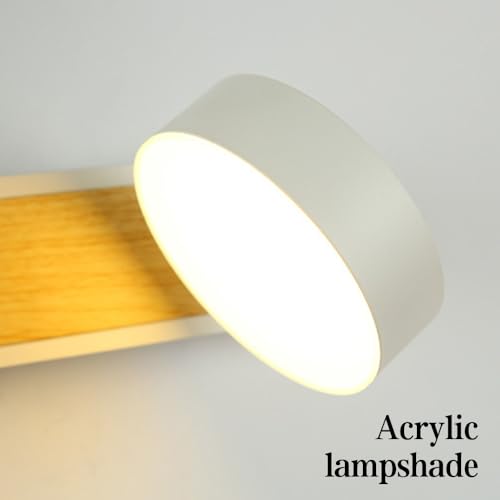 Aplique de pared de metal con acabado de madera para lectura 6