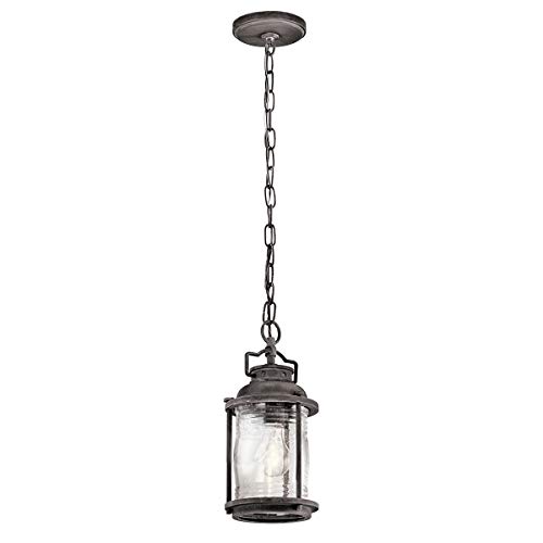 Outdoor IP44-1 Bulb Chain Lantern - Weathered Zinc - LED E27 60W Bulb - Outside - External - Exterior