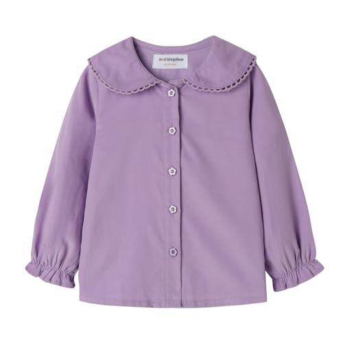 Image of Mud Kingdom Little Girls Corduroy Shirt Button Down Long Sleeve Lace Collar