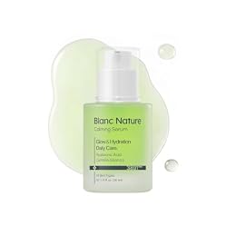 Blanc Nature Calming Serum, Soothing and Hydrating Serum for All Skin Types with Hyaluronic Acid, Centella Asiatica and Panthenol, Korean Skincare for Glass Skin, 1.01 fl oz (30 ml)