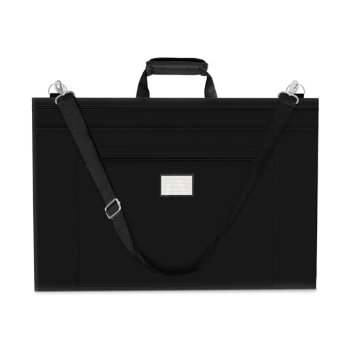 Mordx Bolsa de Almacenamiento para Tablero de Dibujo, Bolsa de Arte Negra para Suministros de Artistas, Libros y Carpetas, 66 x 54cm, Negro