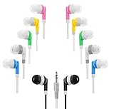Wholesale Kids Bulk Earbuds Headphones (10-Pack) Earphones, 6 Assorted Colors, Individually Bagged, Perfect for School Students, Libraries, Hospitals by Deal Maniac