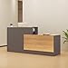 LayBurst L-Shaped Reception Desk with Lockable Drawers, Adjustable File Cabinet & Keyboard Tray, Modern Front Counter for Office, Salon, or Lobby