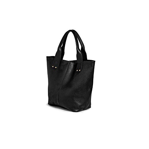 Bolsa De Couro Feminina Sacola cor:Preto