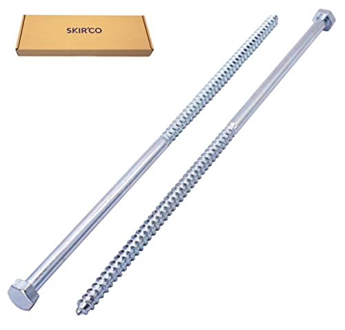SKIR'CO (4 pcs) DIN 571 Zinc Plated Steel Hexagon Head Wood Screws M8 x 260 mm, Coach Screws, Hex Screw, Lag Bolts - Image 2