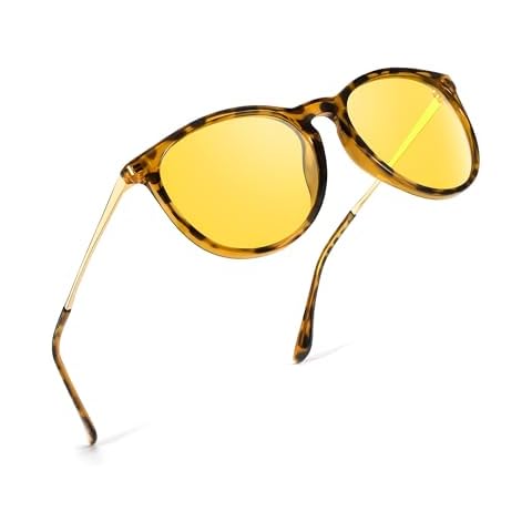 SODQW Night Vision Glasses for Women, Yellow Polarized Anti Glare Glasses for Night Driving with UV400 Protection (A01- Yellow Tortoise/Yellow) Cover