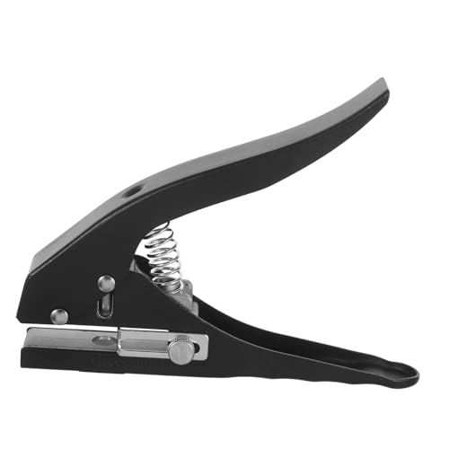 WOONEKY 小型ホールパンチ 高精ポータブル手持ち式 穴あけ器 プラスチック蓋 紙カード対応 便携打孔器 多用途 手動パンチャー オ