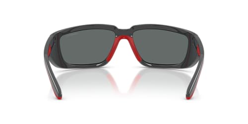 Arnette Men's AN4355 Taggit Square Sunglasses, Dark Grey/Red Rubber/Polarized Dark Grey, 62 mm4