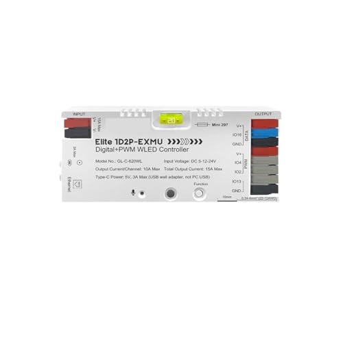 Contrôleur WLED GL-C-620WL Ethernet filaire, relais d'économie d'énergie, fusible numérique dynamique WS2811 WS2812 SK6812 PWM, variateur LED monochrome CCT(1pc Controller)