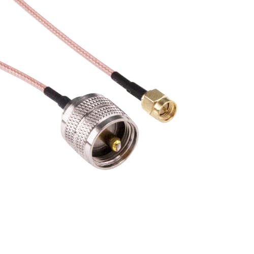 2 cables coaxiales SMA macho a UHF macho 20 cm miniatura 3