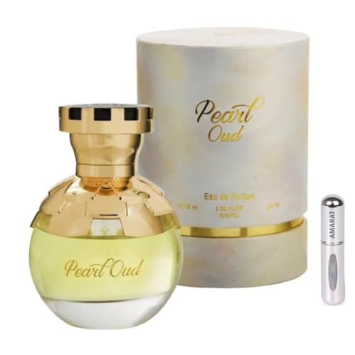 Perfume Pearl Oud Eau de Parfum 75 ml, Perfume Árabe para Mujer de Larga Duración, Incluye Atomizador Recargable, Fragancia Oriental con Oud, Vainilla y Ámbar, Elegancia Amaderada y Dulce (Pearl Oud)