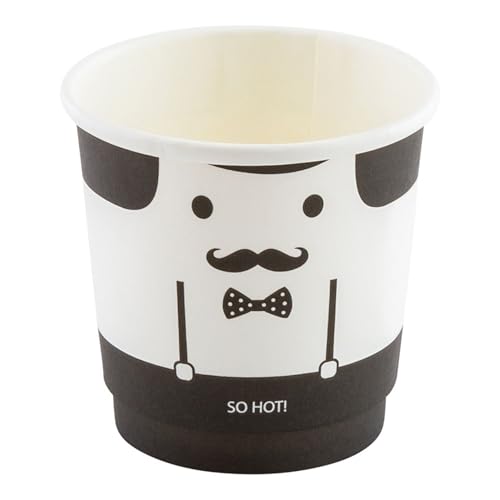 Image of Restaurantware 4 Ounce Disposable Cups, Pack of 500 Double Wall Hot Cups - Lids Sold Separately, Rippled Wall and White Paper Insulation, Monsieur Design, Ideal for Serving Tea, Coffee, and More
