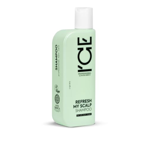 ICE Professional Refresh My Scalp Shampoo - Champú desentoxicante para el cuero cabelludo con menta silvestre y ginseng - Elimina depósitos y estimula el crecimiento del cabello - Sin parabenos y SLS