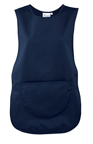 Ladies Short Tabard Tabbard Apron With Pocket Cleaning/Catering/Craft (Medium, Navy)