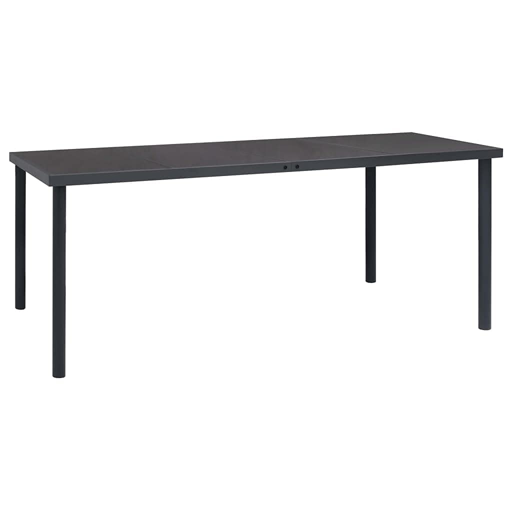 Blitzlie fert) Table de jardin en acier Anthracite 190 x 90 x 74 cm