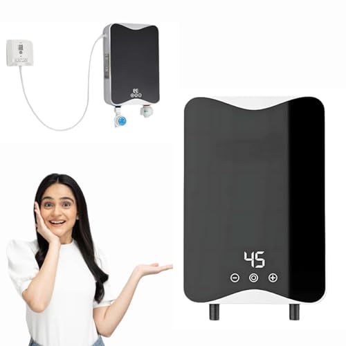 Drumstone 𝟓+𝟓 𝐘𝐄𝐀𝐑 𝐆𝐔𝐀𝐑𝐀𝐍𝐓𝐄 5500W Tankless Electric Water Heater Instant Hot Water System, Fast Heating, Energy-Saving Wall-Mounted Design for Bathroom, Kitchen & Home Use WHITE/BLACK