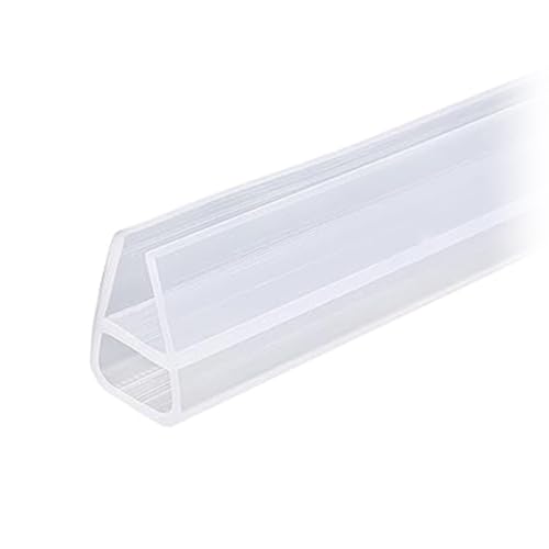 UZYXC 200cm 6mm Junta autoadhesiva para puerta de ducha Puerta de cristal de ducha Junta de silicona para pared de ducha Se adapta a cristales de 5mm 6mm de grosor Transparente 200cm (U-6mm)