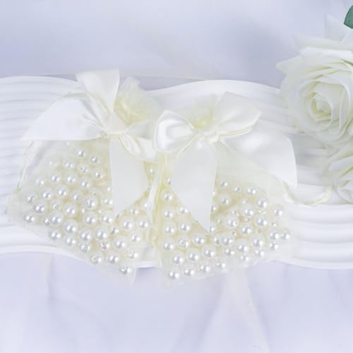 Bolsas de organza beige de 9x12 cm para regalos y recuerdos de boda