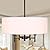 FinExpect 4-Light Modern Drum Chandelier with White Linen Drum Shade 18" Contemporary Pendant Light Fixtures for Dining Room Living Room Foyer Bedroom Kitchen, Black Finish