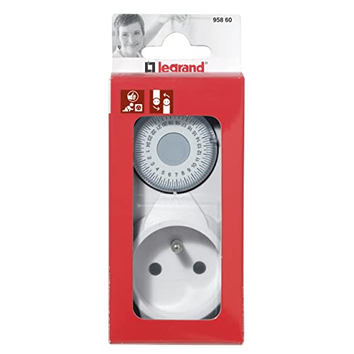 LEGRAND - Prise Programmable Mécanique - Programmation Journalière - Avec Commutateur Marche Forcée - Blanc