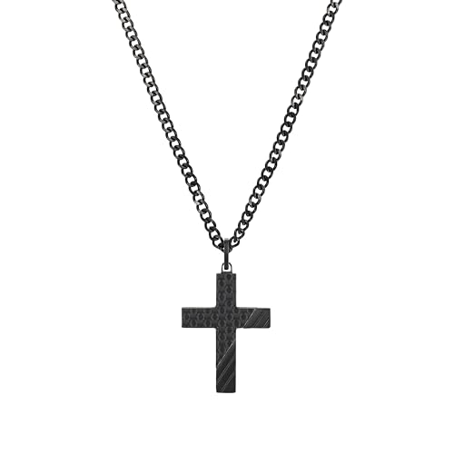 Chaîne croix Tom Tailor homme acier inoxydable noir réglable