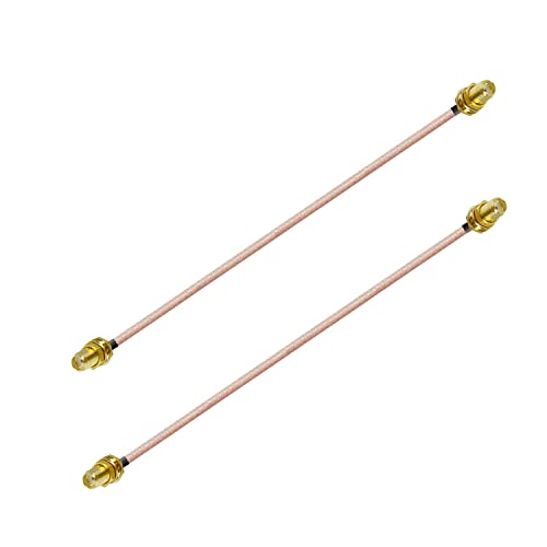 Vecys 2PCS SMA Female to Female Cable SMA Bulkhead Female Pigtail Cable RG316 6"/15cm, 15CM 2