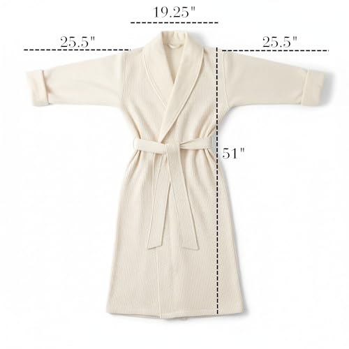 Image of Double Layer Seersucker Robe - Unisex - Stone - Medium | Double-Layer Seersucker, Unisex Fit, For Sauna, Gym & Home
