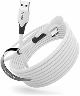 Syntech Link Cable 5m Compatible with Oculus/Meta Quest 2/PICO 4 Accessories VR Headset, High Speed Data Transfer Cord USB 3.0 to USB C Cable LED Light for Gaming PC/Steam VR