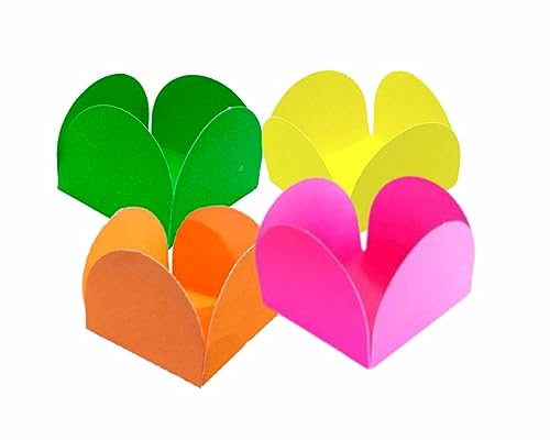 Forminha Para Docinhos 4 Pétalas Festa Neon Brilha 100 Unid (Amarelo)