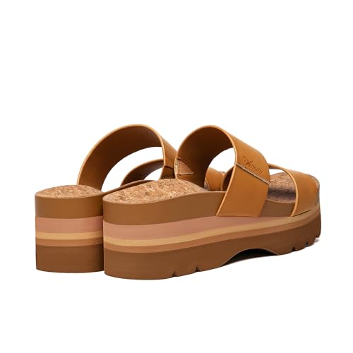 Athlefit Summer Platform Brown Beach Sandals Women\'s Comfortable Arch Support Slide Sandals Size 10