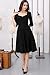Miusol Women's Retro Hepburn Style Half Sleeve Swing Bridesmaid Dress, Black, XL