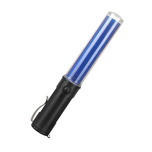 26cm Signal Traffic Zauberstab - LED Taschenlampe | Konzert-Leuchtstoffstab | Warnstock, mit Lichtblitzmodus, Handschlaufe, Seitenhaken, wasserdicht(Blue)