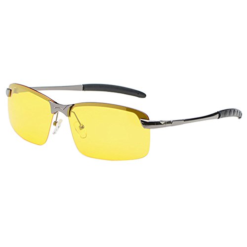 OGOBVCK Mejor conducir de noche lentes HD vision nocturna polarizado gafas de seguridad para la pesca|conducir de noche|riesgo reduciendo(Grey)