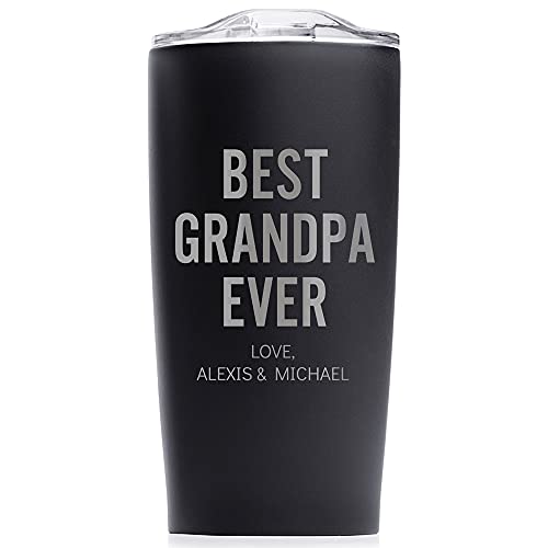 Lifetime Creations Engraved Personalized Best Grandpa Ever Tumbler with Lid