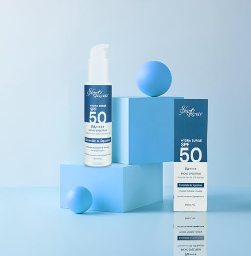Image of Skin Secrets Hydra Surge Sunscreen SPF 50 PA++++ with Ceramides, Squalene & Watermelon Extract| Lightweight| Broad Spectrum| No White-Cast| No Parabens, Mineral Oils & Silicones| Ayurvedic| 80ml