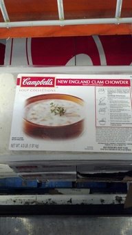 Campbell's Nueva Inglaterra sopa de almejas 3/4 libras. Contenedores