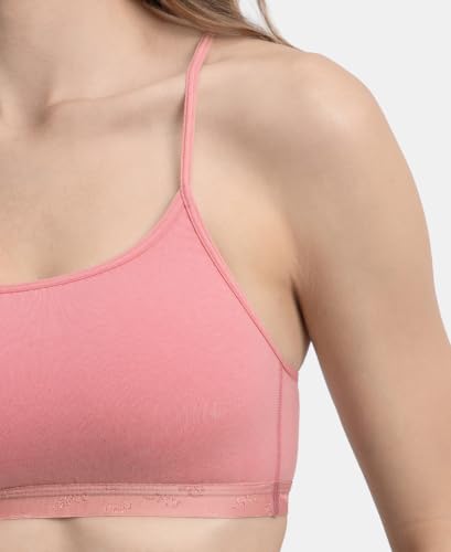 Image of Jockey 1351 Women's Super Combed Cotton Elastane Stretch Multiway Styled Crop Top with Adjustable Straps and Stay Fresh Treatment, Full-Coverage Bra