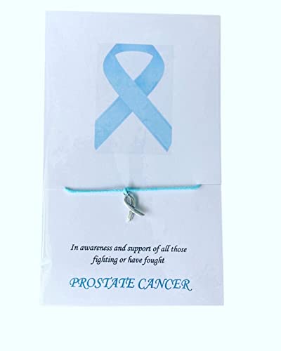 In awareness and support of prostate cancer wish bracelet in awareness ribbon charm bracelet sentimental keepsake corded bracelet