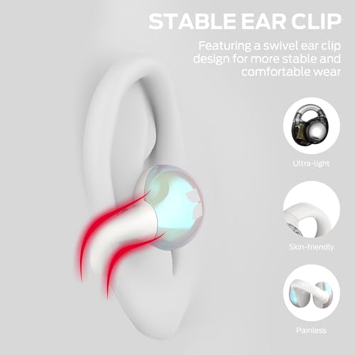 Image of Monster Open Ear AC600 Headphones, Bluetooth 5.4 Wireless Earbuds with HiFi Stereo, Clip-On Earbuds with ENC Clear Call, 21H Playtime, IPX6 Waterproof Wireless Headphones for Sports Exercise Outdoor