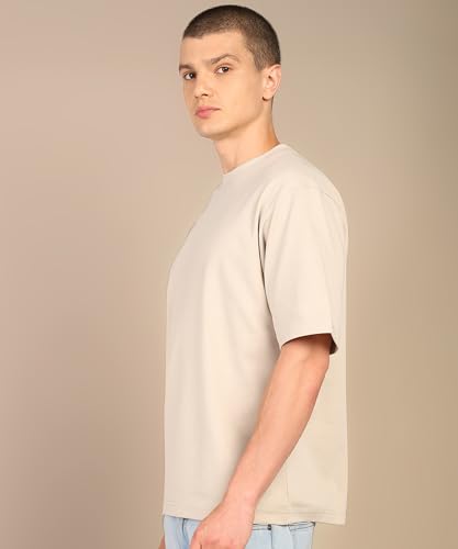 Image of Alan Jones Clothing Men's Oversized Solid T-Shirt | Premium Heavy Fabric | Crew Neck Casual Wear
