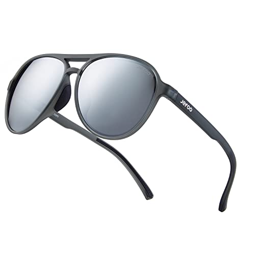 Image of Jefoo Polarized Aviator Sunglasses for Women Men Retro Trendy Sports Sunglasses for Outdoor UV400 Protection